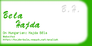 bela hajda business card